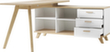 Bureau Oslo met dressoir, 4-voetonderstel, breedte 1440 mm, sanremo-eik/sanremo-eik  S