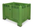 Grote container, inhoud 550 l, groen, 4 voeten