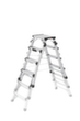 Hailo Telescopische dubbele ladder TopLine D100, 2 x 4 / 2 x 5 / 2 x 6 sporten en treden met antislipprofiel  S