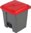 Pedaalemmer, 30 l, grijs, deksel rood