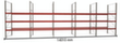 META Palletstelling MULTIPAL voor 60 pallets, 14010 mm breed, 4 opslagniveaus