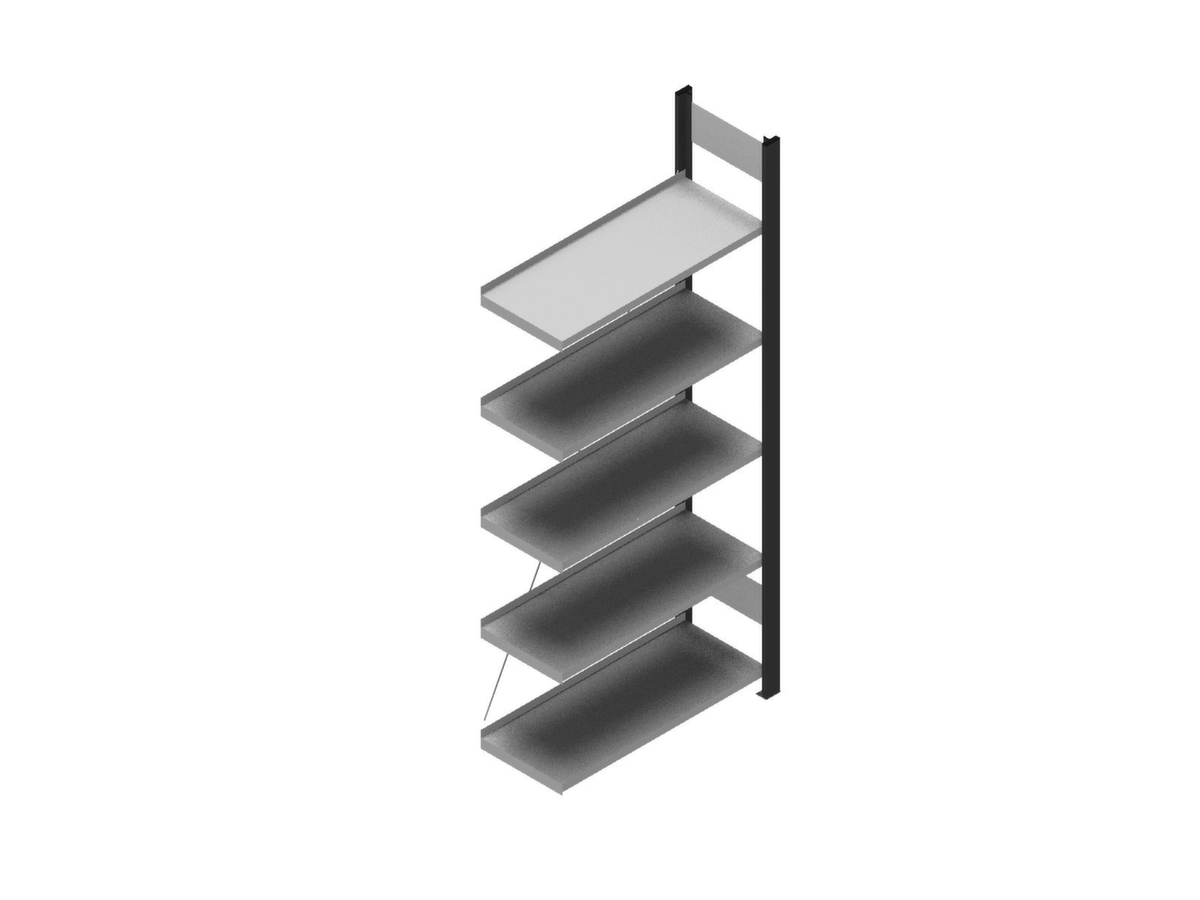 hofe Inhaakstelling voor dossiers aanbouwsectie, 5 vloer, RAL 7016 antracietgrijs / RAL 9006 blank aluminiumkleurig