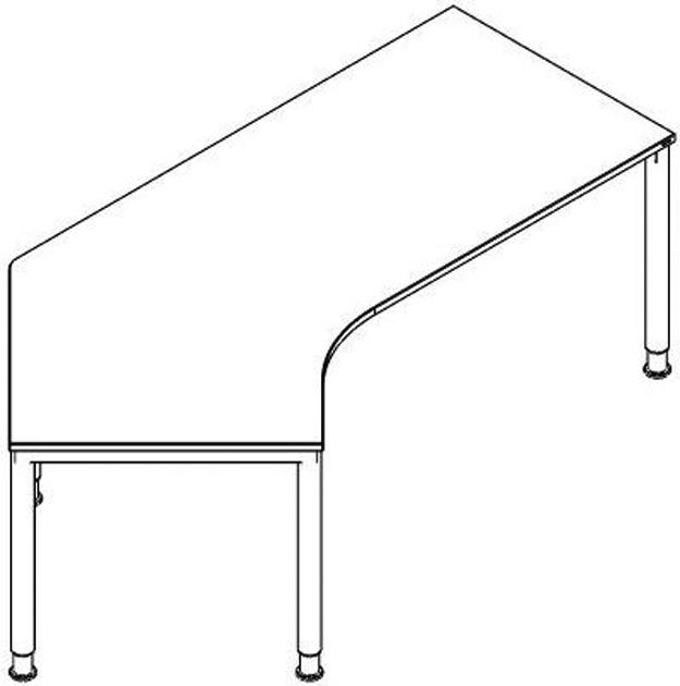 In hoogte verstelbaar hoekbureau RQ60 met 4-voetonderstel  ZOOM