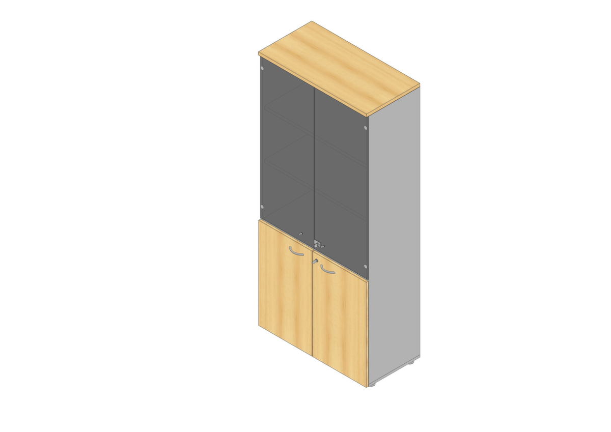 Quadrifoglio Combi-vitrinekast Practika met glasdeuren zonder frame