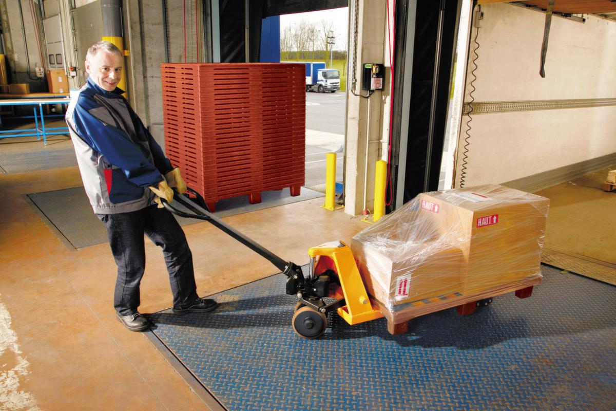 Pallethefwagen met snelheffunctie, 2500 kg draagvermogen, rubber/polyurethaan  ZOOM