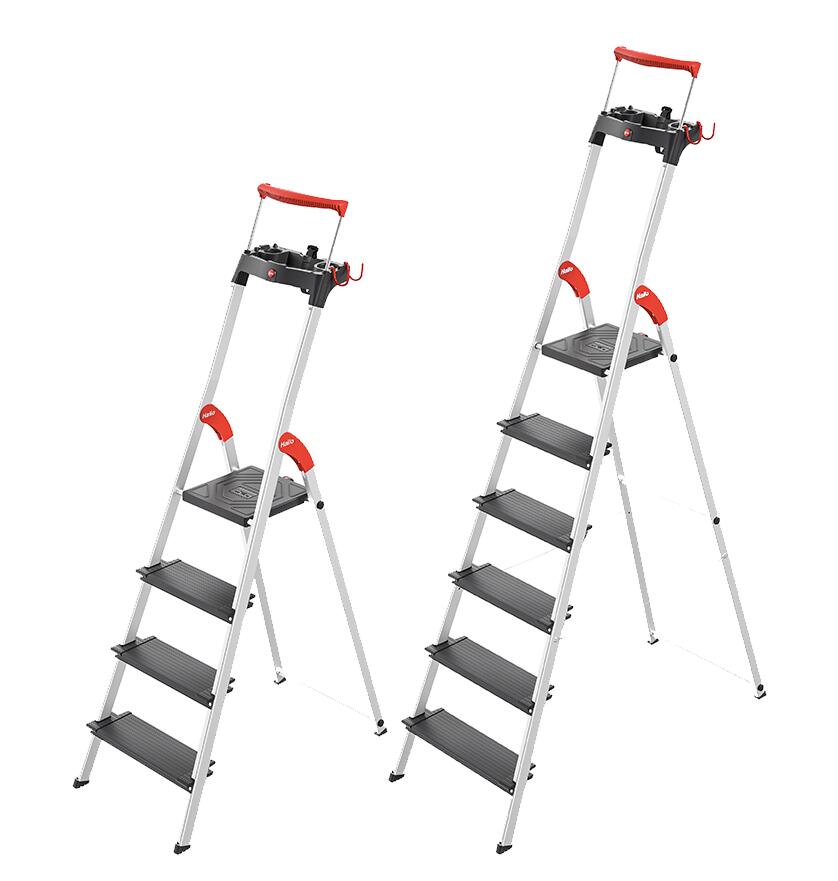 Hailo Eenzijdige trapladder TopLine L100 met uittrekbare veiligheidsbeugel  ZOOM