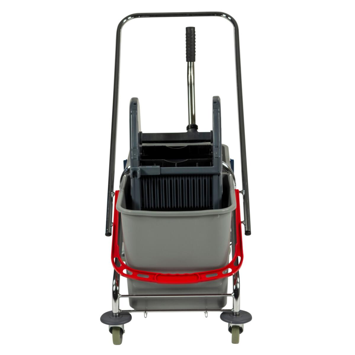 Dweilwagen met mopwringer, 2x27 l emmer in ROOD/BLAUW  ZOOM