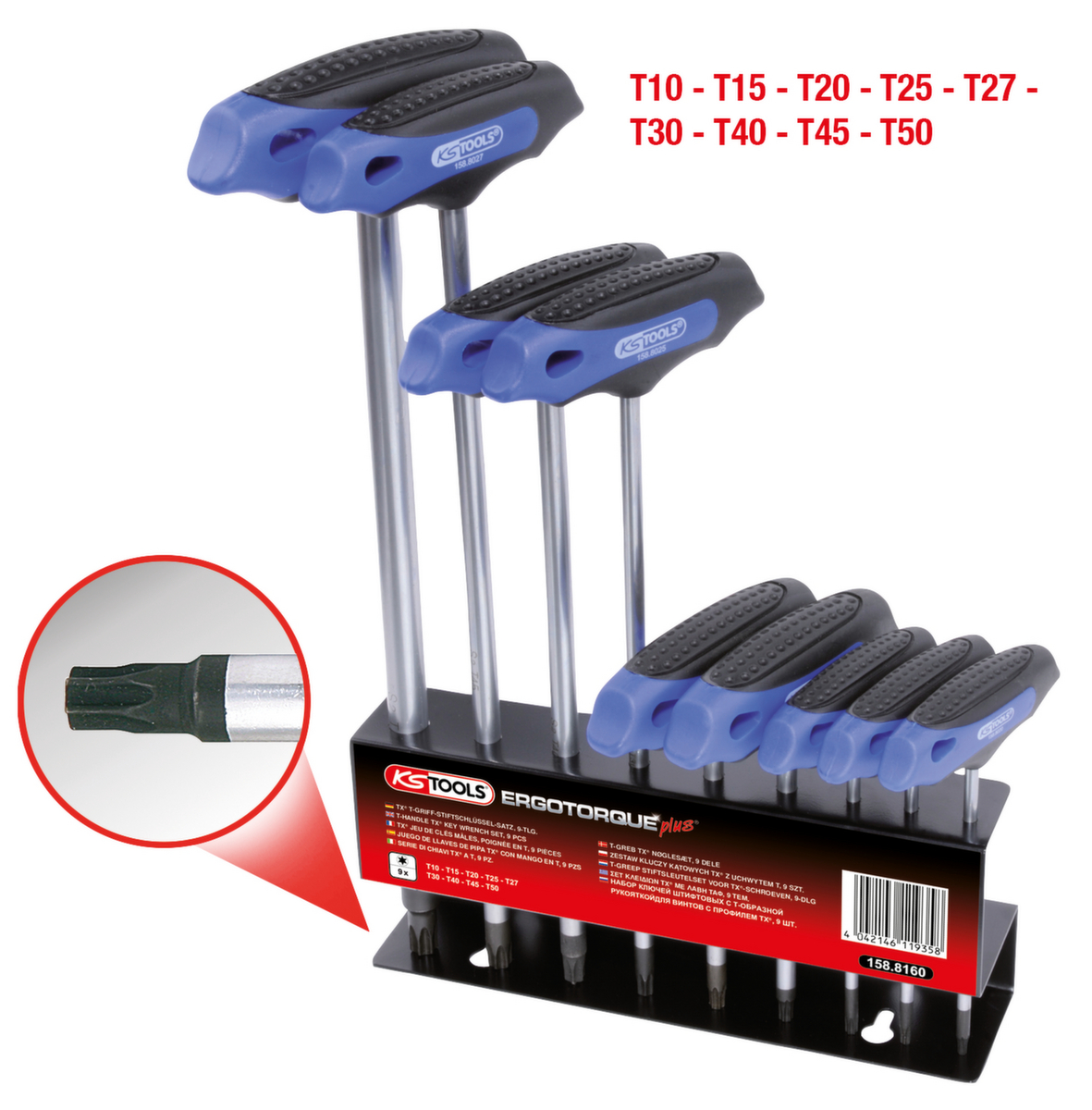 T-greep Torx haakse steeksleutelset ZOOM