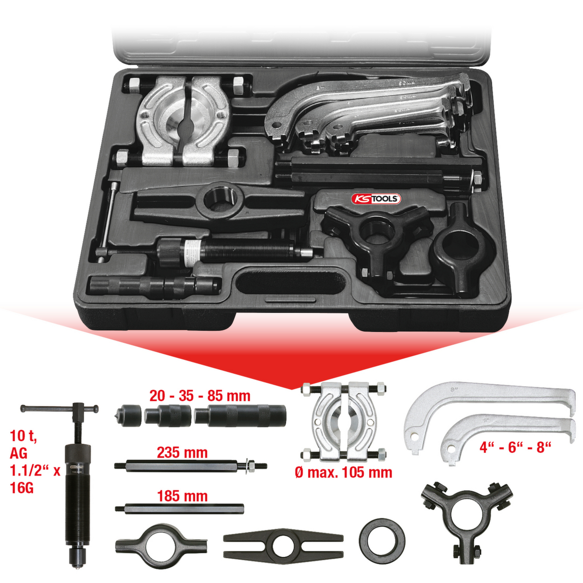 Hydraulische trekkerset 2-arms en 3-arms  ZOOM