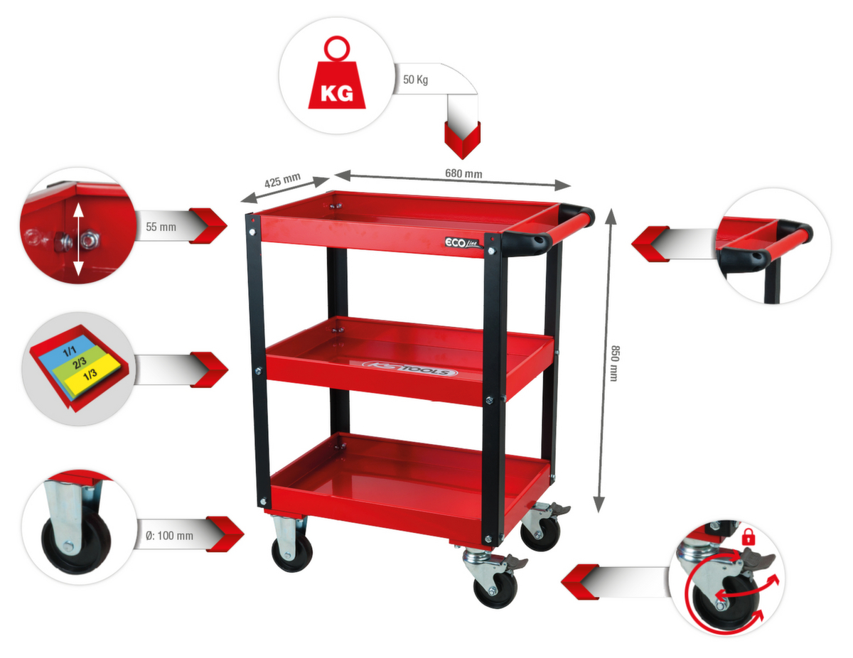 ECOline Werkplaats Service Trolley  ZOOM