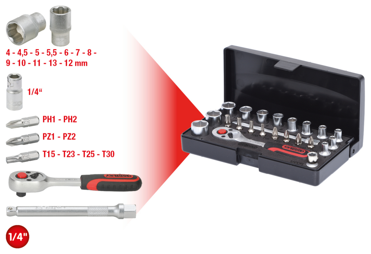 1/4" dopsleutelset  ZOOM