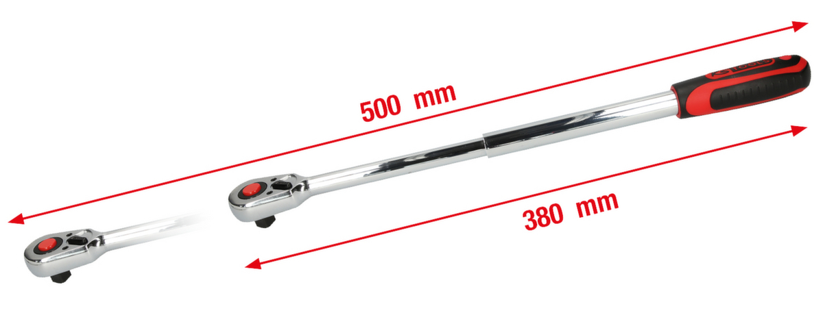 1/2" CHROMEplus telescopische omkeerbare ratel ZOOM