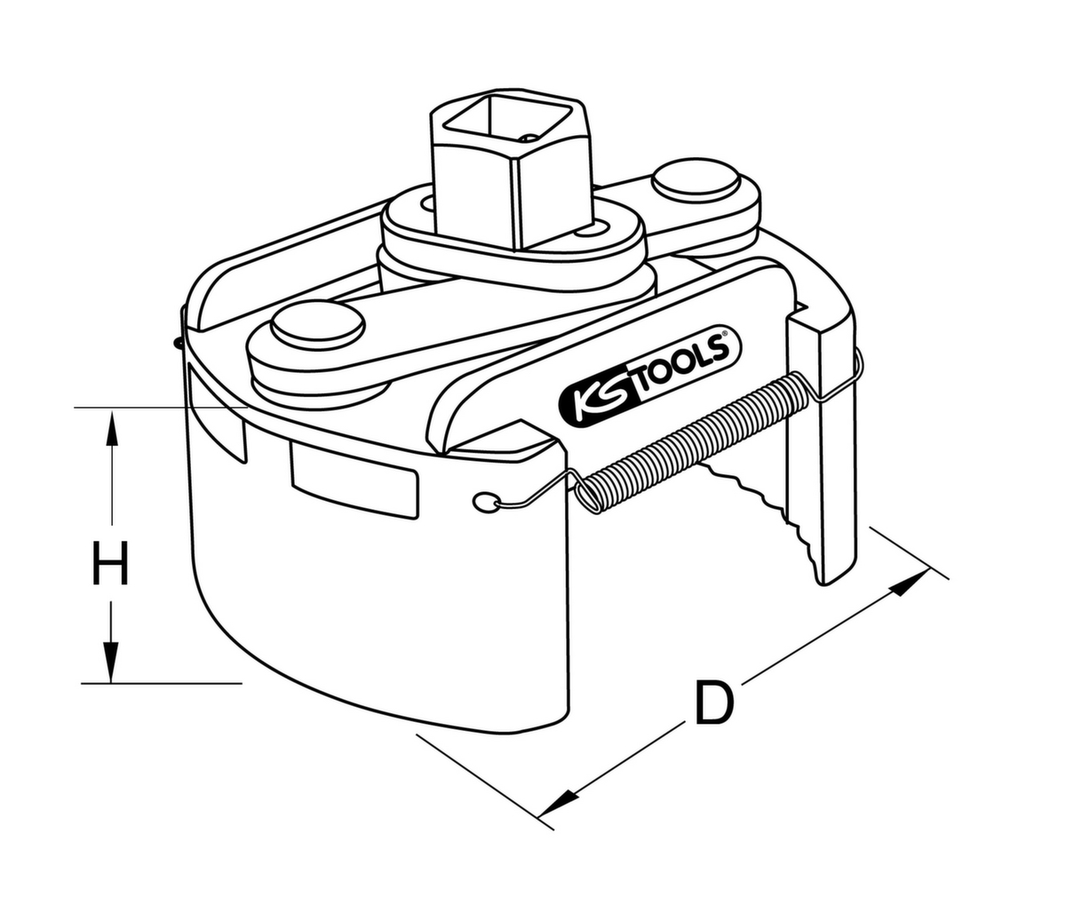 Universele oliefilter spansleutel 104-150 mm  ZOOM