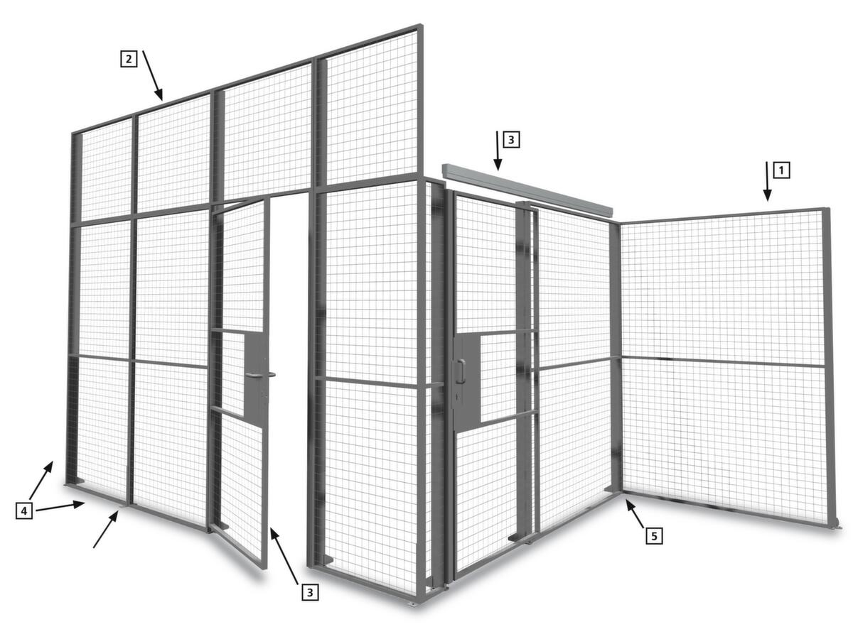 TROAX Scheidingswandsysteem met maaswijdte 50x50 mm  ZOOM