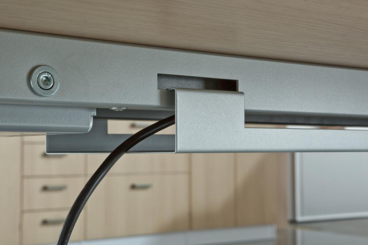 Elektrisch in hoogte verstelbare vergadertafel, breedte x diepte 2200 x 1030 mm, plaat wit  ZOOM