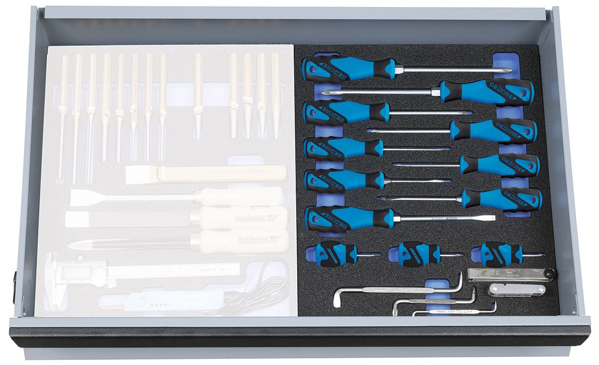 GEDORE 2005 CT2-2160 Schroevendraaierset in controlegereedschapmodule  ZOOM