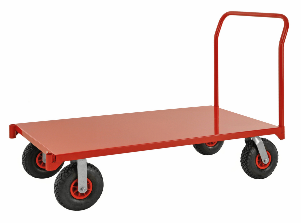 Duwbeugelwagen met stalen laadvlak, draagvermogen 1200 kg, laadvlak lengte x breedte 1400 x 760 mm