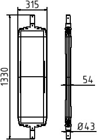 Schake Baken, hoogte x breedte 1330 x 315 mm  ZOOM