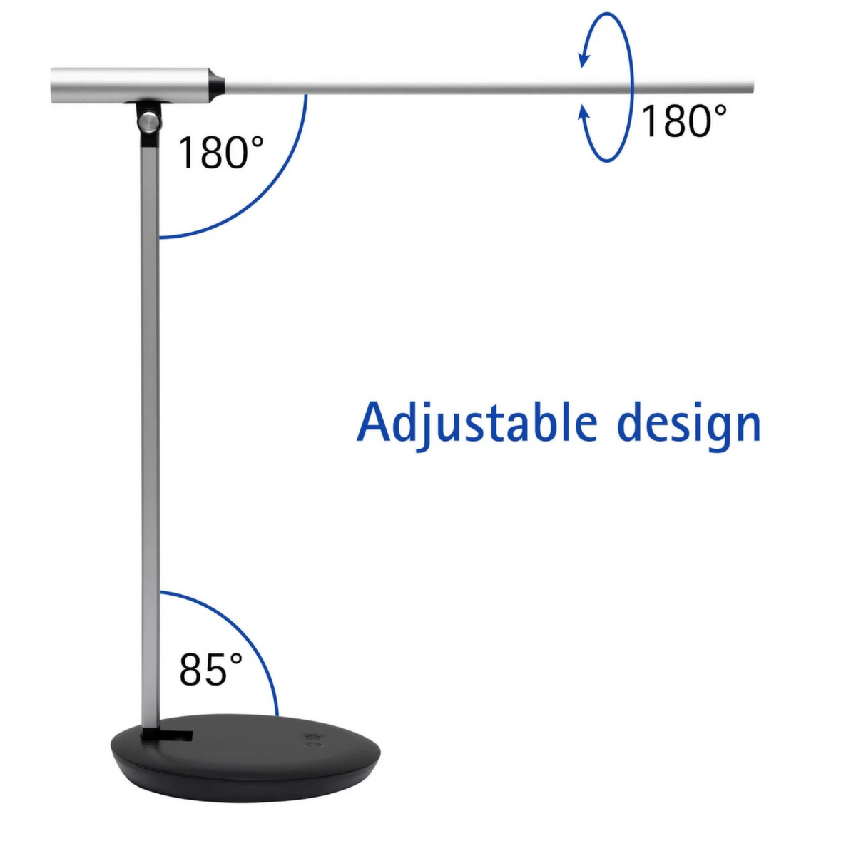 MAUL dimbare LED-bureaulamp MAULrubia colour vario, licht koud- tot warmwit, zilverkleurig/zwart  ZOOM