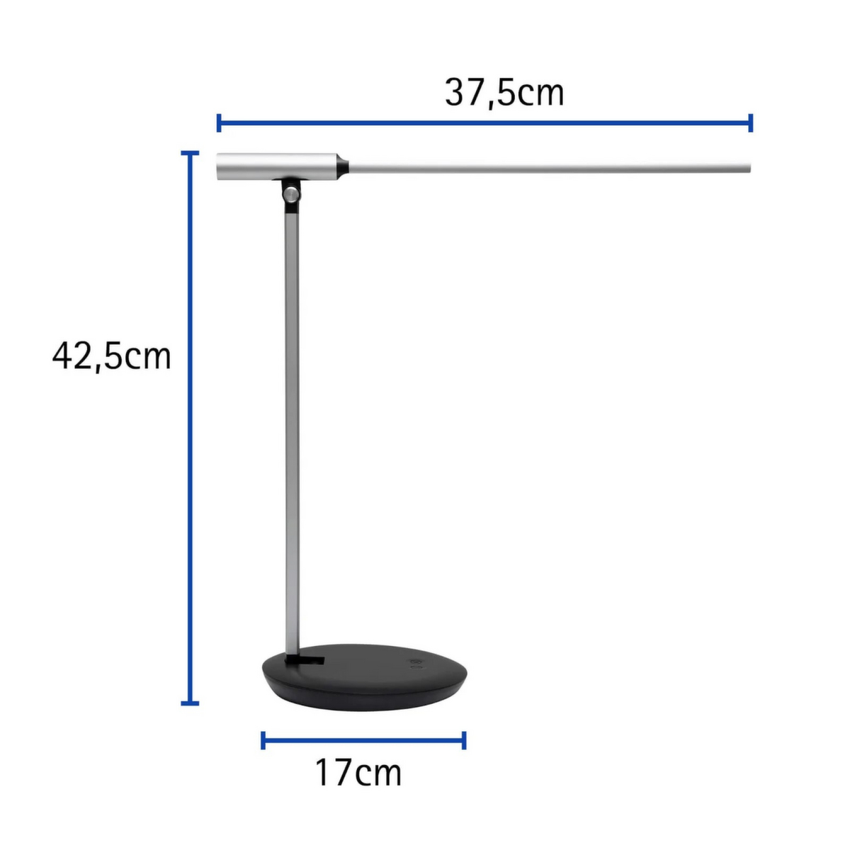 MAUL dimbare LED-bureaulamp MAULrubia colour vario, licht koud- tot warmwit, zilverkleurig/zwart  ZOOM