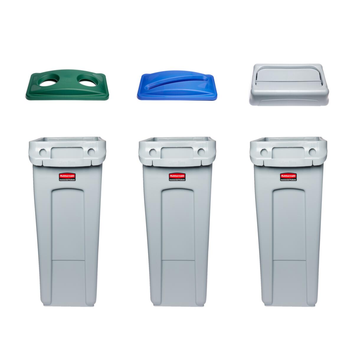 Rubbermaid Oplegdeksel voor papier Slim Jim® voor afvalverzamelaar, blauw  ZOOM