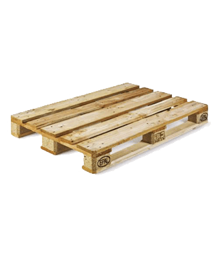 Europalette aus Holz als standardisierte Transportpalette im Lager